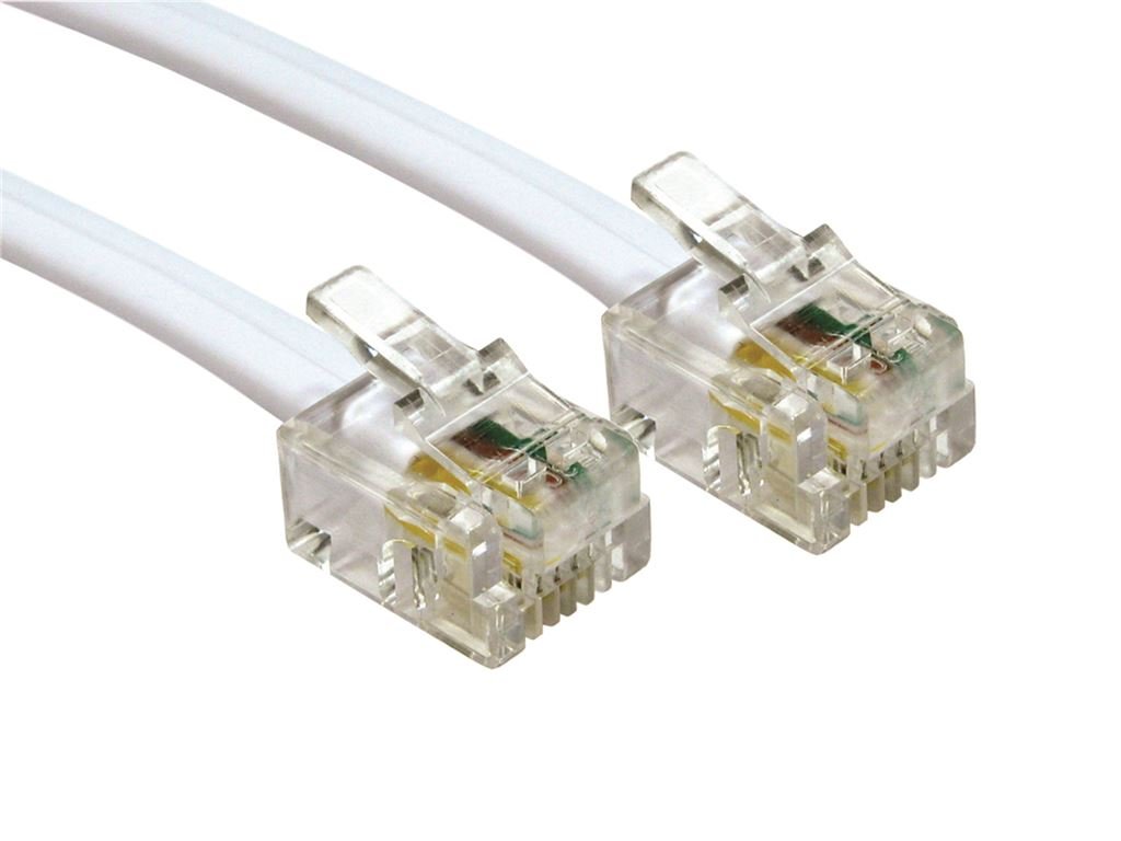 Electrovision White RJ11-RJ11 ADSL MODEM CABLE (3m)