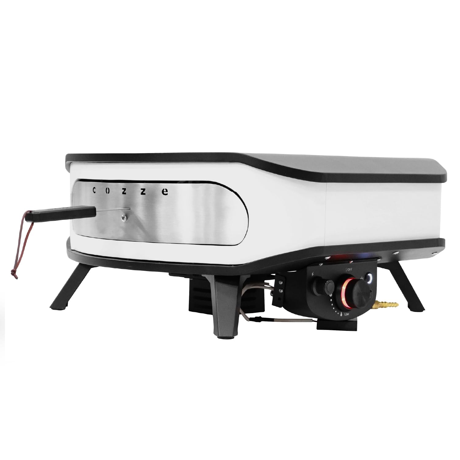 cozze - Four a Pizza Gaz avec Pierre Rotative - Puissance 6,0 kW, Cuisson Parfaite des Pizzas Ø42.5 cm, Thermomètre Intégré, Acier Galvanisé