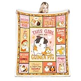 Juirnost Girls Guinea Pig Fleece Throw Blanket, Super Soft Warm Cozy Fleece Blanket Gifts for Couch Sofa, 50'x60'