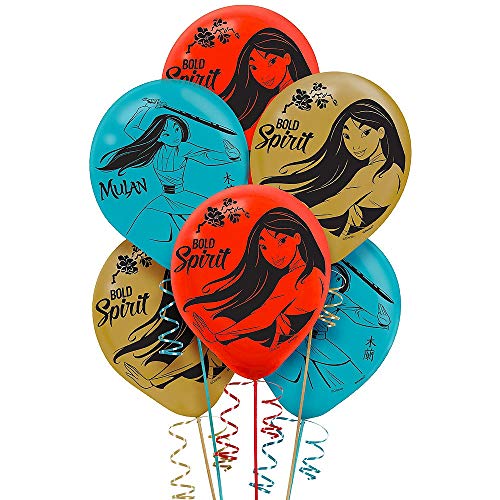 Mulan Lot de 6 ballons en latex Couleurs assorties 30,5 cm