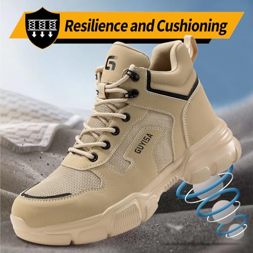 Image of Steel Toe Work Shoes for Men, Lightweight Safety Shoes with Puncture Resistant Midsole, Comfortable Protective Work Shoes for Warehouse Factory Light Construction