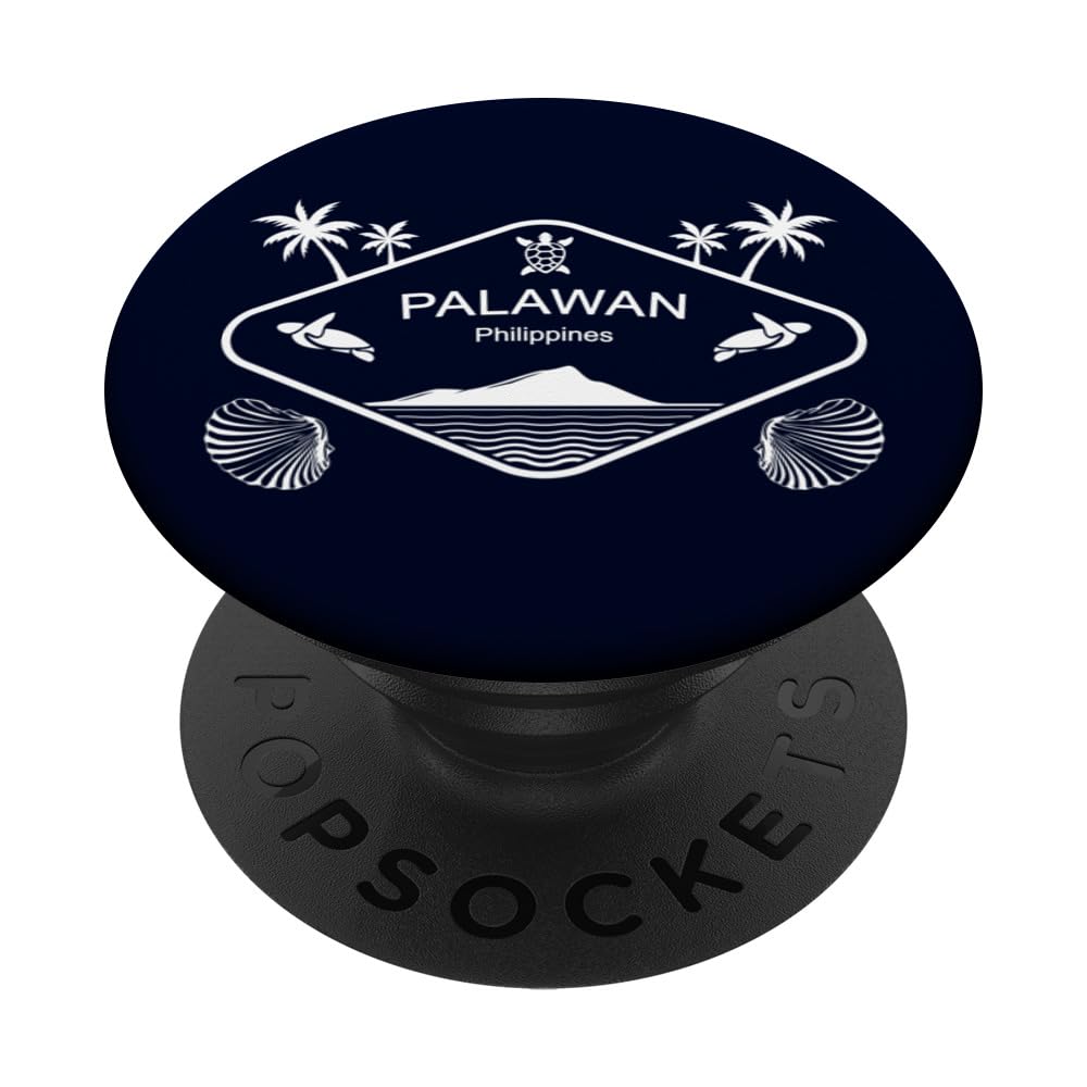Palawan Sea Turtle Seashell Palms Island Philippines Boracay PopSockets Swappable PopGrip