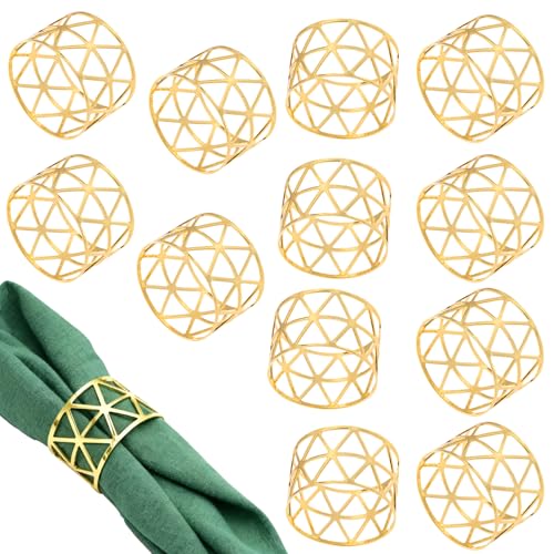 Serviettenring Gold 12stk Elegante Metall Serviettenschnallen, Serviettenring Weihnachten Napkin...