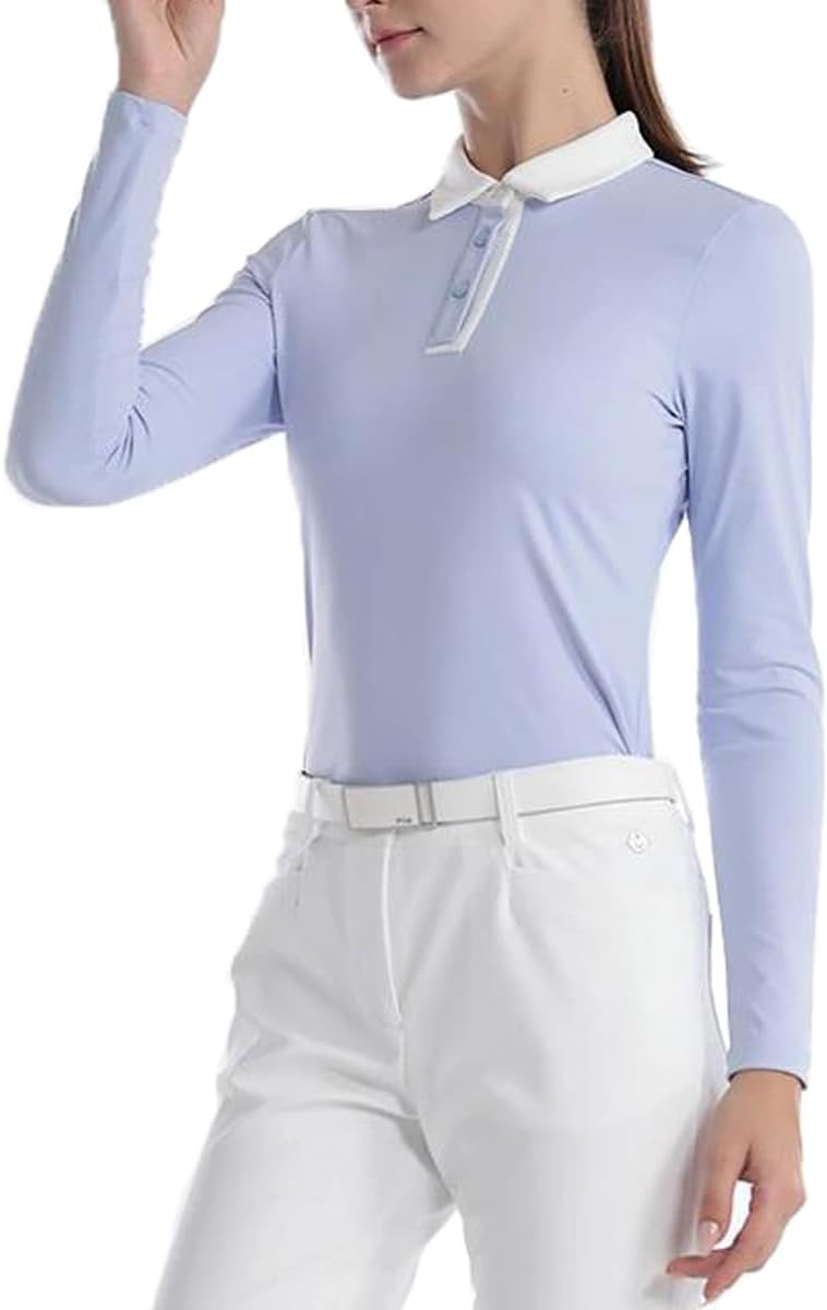 LANGWEI Women Golf T-Shirt Autumn Slim High Elastic Long Sleeve Tops Casual Shirt Comfortable Ladies Golf Wear