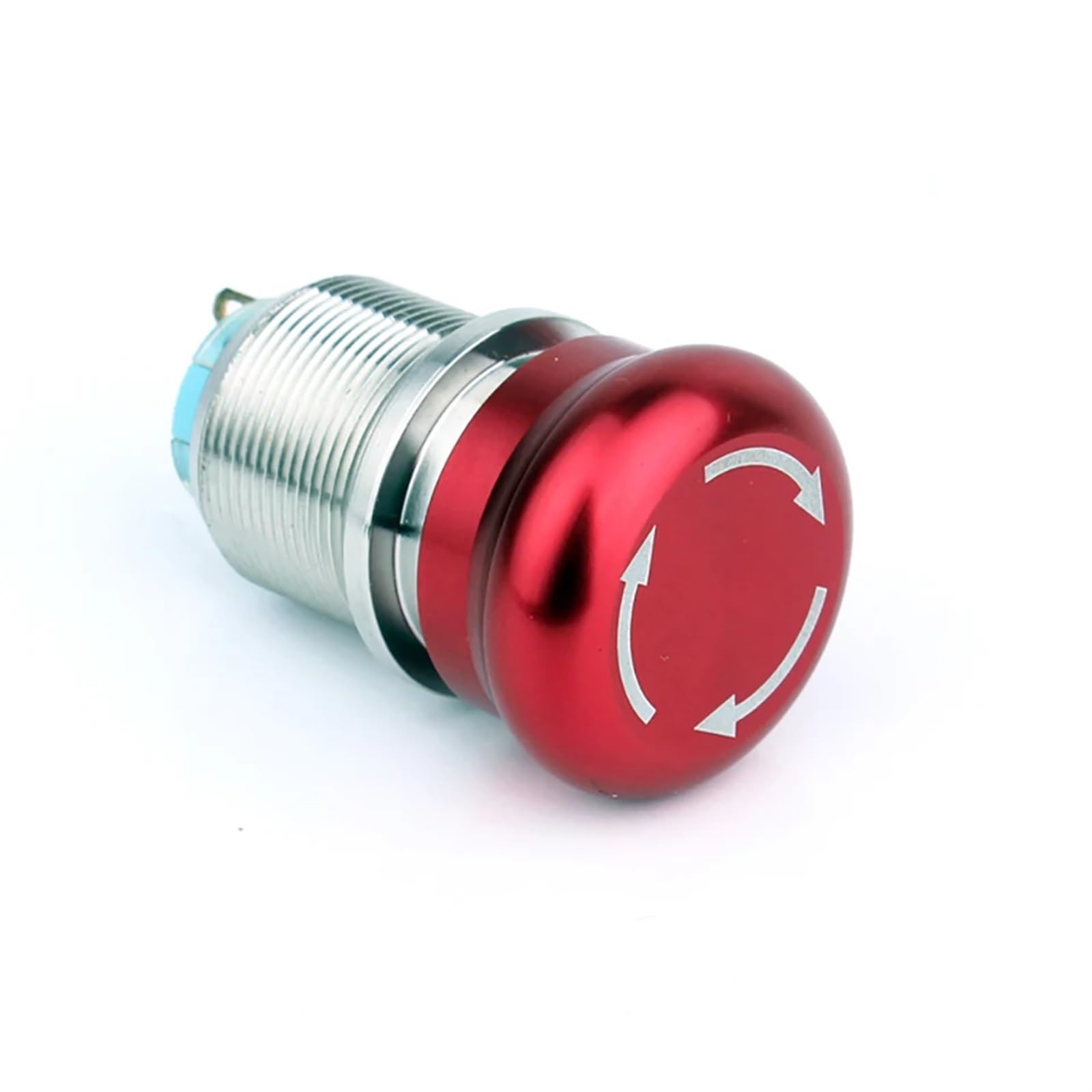 3-pinowy przycisk zatrzymania awaryjnego, 19 mm, 22 mm, czerwona głowica grzybkowa, SPST, 1NO, 1NC, 5 sztuk (22 mm)