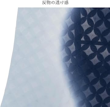 Amazon | 正絹 反物 小紋 ぼかし 着尺 夏物 紗 薄物 絹 水色 紺