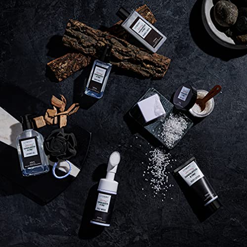 Birthday Gifts Spa Kit for Men - Sandalwood and Oak Scented Bath Gift Set and Shower Gift Basket With Face Wash & Brush, Shower Gel, Bubble Bath, Body Lotion, Body Mist, Handmade Soap, Salts & Puff - Image 3