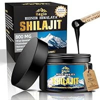 Shilajit Original Himalaya, 60g Shilajit Harz mit Fulvosäure & Spurenmineralien für Männer & Frauen,100% Natural Gold Hochdosiert, Ohne Zusatzstoffe