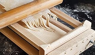 Orso Chef Chitarra Per Pasta Fresca Con Mattarello In Legno Spaghetti Fettuccine Tagliatelle Artigianale Abruzzese Con Spatola Tagliapasta Inclusa, Corde In Acciaio Inox - Made In Italy