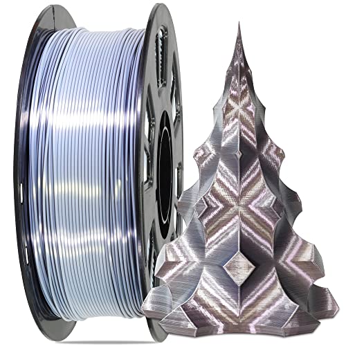 Image of MIKA3D 1.75mm Silk Shiny White Black PLA Dual Color Co-Extrusion 3D Print Filament, 2 Colors in 1 3D Filament, 1KG 3D Printing Material with Bicolor Dichromatic 2 Colors, Widely Fit for 3D Printer