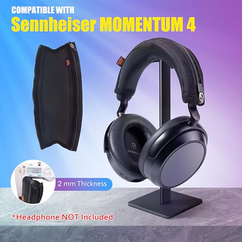 Image of Momentum 4 Protective Headband Cover Compatible With Sennheiser Momentum 4 Headphone Thicker Sports Fabric Replacement Headband Cushion Pad Protector Black