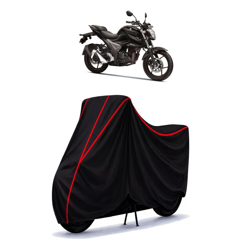 Image of Suzuki Gixxer 150 Water Resistant Bike Cover for All Motorcycles & Rain | Heavy Duty Taffeta Fabric | UV Protection, Dustproof, Scratchproof | All Weather Two Wheeler Body Cover with Elastic Bottom