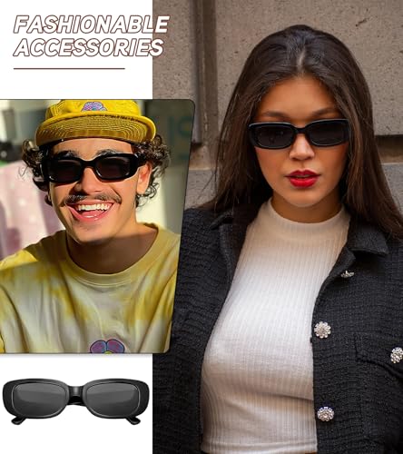 Matcheck 40 Pack Retro Rectangle Sunglasses Bulk Narrow Frame Glasses Wholesale Women Square Eyewear Party Favor Shades3