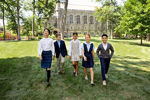 image for French Toast Big Girls' Long Sleeve Peter Pan Collar Blouse, White, 10