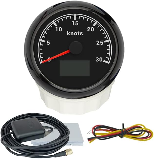 Miniatura 5 de ELING 3.346 in Marine Boat GPS Velocímetro 0-30knots Calibre con Tripímetro Curso Sobre el Suelo 12V 24V con 8 Colores Retroiluminación