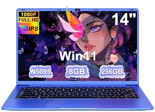 Ordenador Portátil 14 Pulgadas Celeron N5095 Upto 2,9 GHz Portatiles 8GB RAM 256GB SSD TF 1TB Win11 LPDDR4 1920*1080 FHD 5G WiFi USB 3.0 Laptop Película Protectora Español – Morado Cuerpo Metálico-8