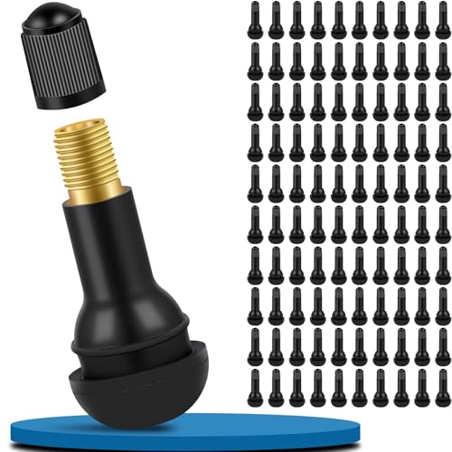 100 Pezzi TR413 Valvola per pneumatici, Universal Gomma Pneumatici Valvola Nero, Valvola in gomma per la maggior parte delle auto, moto ed ecc.