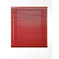 Persianas Venecianas Modernas Estores Basic- Persiana Veneciana Aluminio, Rojo, 90x175 cm