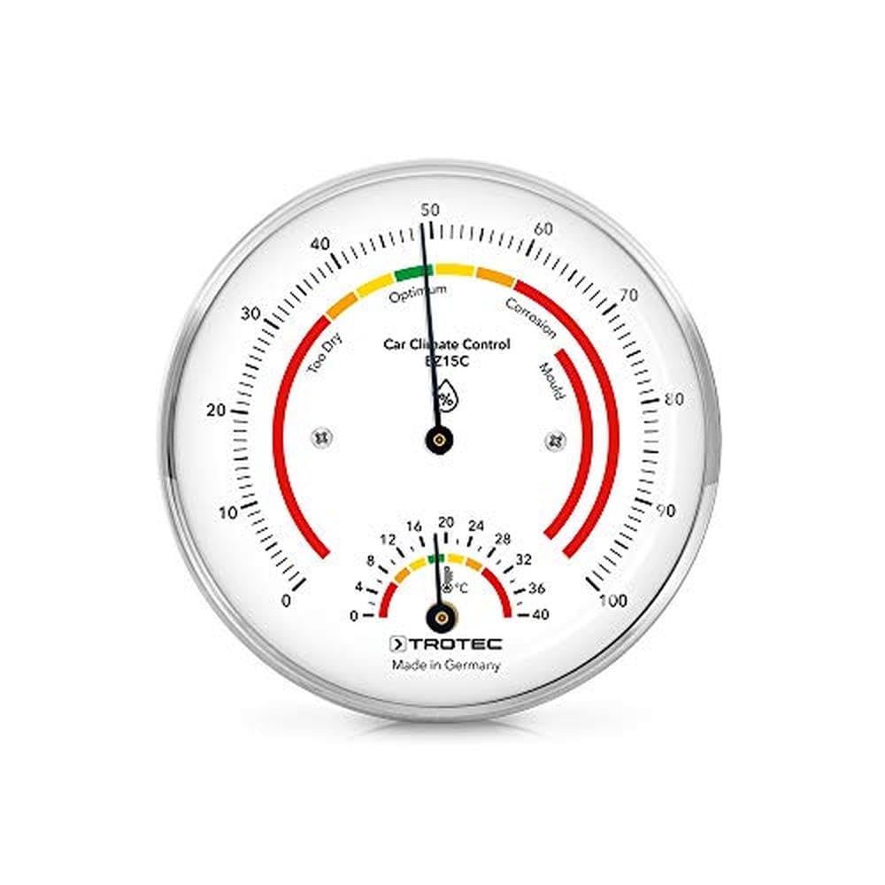 TROTEC Termoigrometro BZ15C Termoigrometro Campo di misura da 0°C a 40°C / da 0% a 100% Misurazione dell'umidità relativa e della temperatura dell'aria Facile da leggere e interpretare