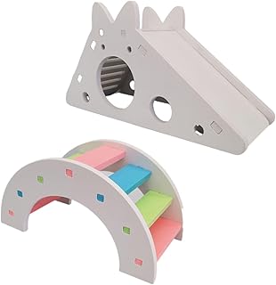 QFEHTHSK 1 Stück Rutschenhaus Und 1 Stück Bunte Bogenbrücke, Hamsterspielzeug, Kreatives Spielzeug, Heimtierbedarf, Hamsterzubehör, Hamster-Aktivitätsspielzeug product image