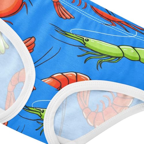Cartoon Red Green Shrimps Blue Toddler Underwear Custom 2t Cotton Panties for Girl Pattern Kids Undies Briefs4