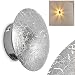 Produktbild Wandlampe Mezia, runde Wandleuchte aus Metall in Silber mit Lichtspiel an der Wand, 1 x G9, Innenwandleuchte mit Strahlen-Effekt in Struktur-Silber-Optik, ohne Leuchtmittel