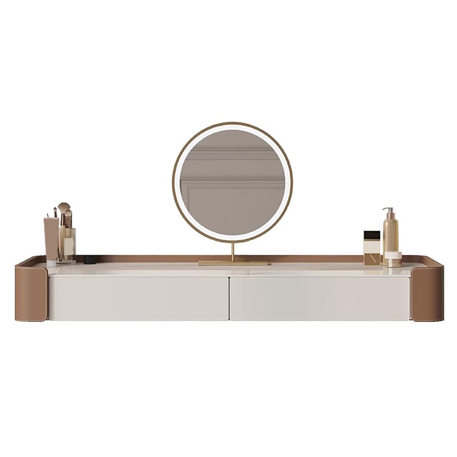 asdchZen Modern Wall-Mounted Floating Makeup Vanity Desk With Sleek Rock Slab-Space-Saving 39.3In Dressing Table For Bedroom & Living Room Stylish & Functional Design