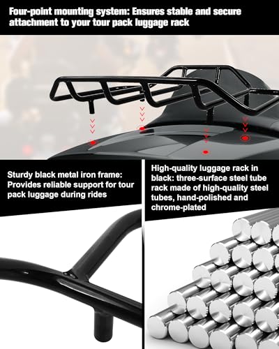 Image of Trunk Tour Pack Luggage Rack for Harley Electra Road Glide CVO Street King Ultra Limited 2014-up Black