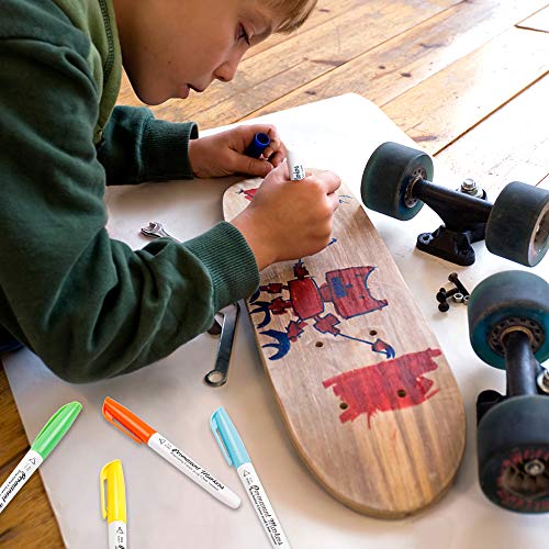 Lelix 30 Colors Permanent Markers, Fine Point, Assorted Colors, Works On Plastic,Wood,Stone,Metal And Glass For Kids Adult Coloring Doodling Marking #TOP5