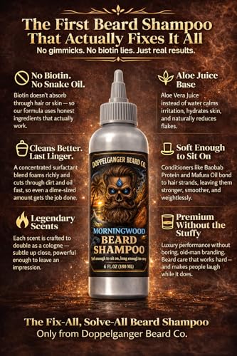 Image of Beard Shampoo - Beard Wash That Actually Softens and Conditions, Dandruff & Itch Control, One Bottle Lasts 3-4 Months, Sulfate Free & Paraben Free, Aloe & Apple Cider Vinegar (Naughty Nectar)