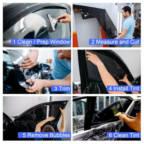 Image of Professional Auto Window Tint Film Roll, 20% Premium Carbon Car Window Privacy Film, 24IN x 100FT- UV Protection, Scratch & Heat Resistant - Blackout Shade for Car Windows