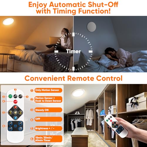 Image of Rechargeable Motion Sensor Ceiling Light, Battery Operated Closet Light