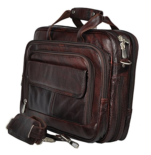 Genuine Leather Laptop Bag Men Office Travelling Documents Storage