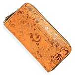 Red Glow RG-004 Men's Long Wallet, Made In Japan, Tochigi Leather, Genuine Leather, Round Zipper, Dragon Embossed, Japanese Pattern, Camel, Leather Long Wallet