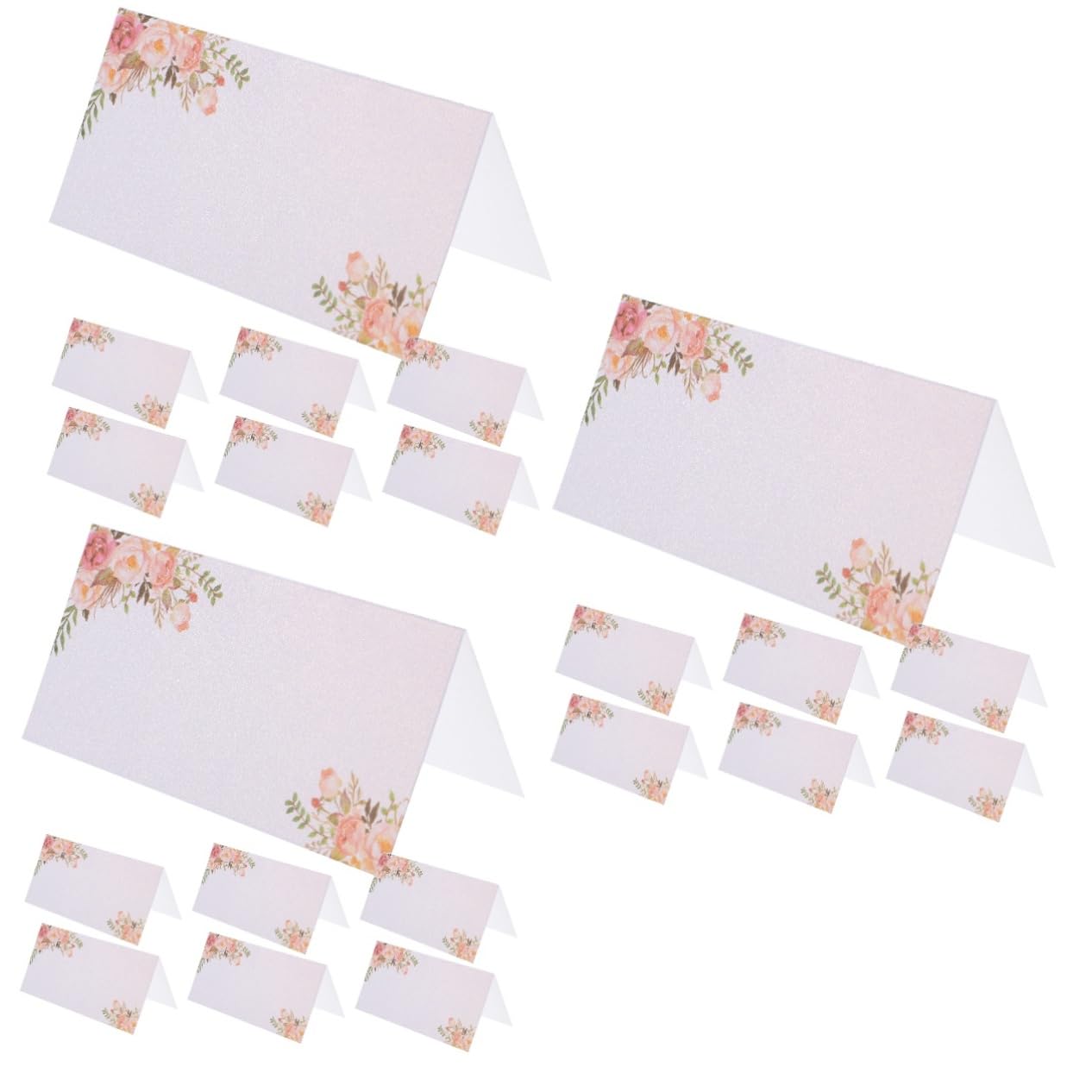 GLEAVI 3 Sätze Tischkarten Für Hochzeiten Und Feiern Beschreibbare Platzkarten Mit Floralem Druck Namenskarten Für Tischdekoration Für Hochzeiten Geburtstagsfeiern Und 50 Stück * 3