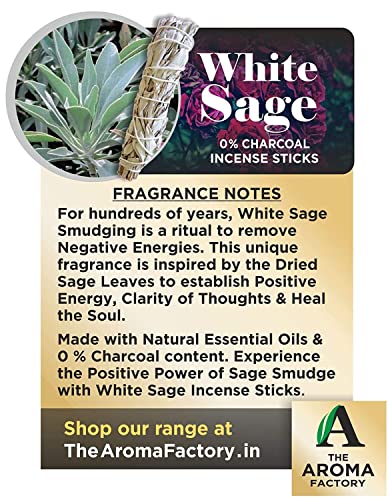 Image of The Aroma Factory White Sage,Mosquito Citronella & 3 in 1 Agarbatti for Pooja,Luxury Incense,100% Herbal Fragrance Agarbathi (Bottle Pack of 3x100g)