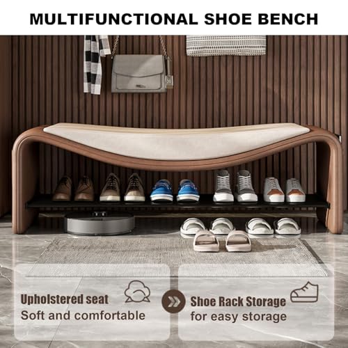 Banc à chaussures rembourré pour optimiser une entrée étroite facilement