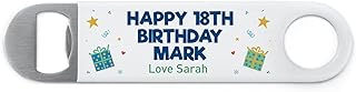 Happy 18th Birthday Gifts for Son Boys Him, Personalised Bottle Opener For Men, 18th 21st Birthday Gifts for Grandson Cousin Nephew, 30th 40th 50th 60th Birthday Gifts for Dad Uncle, ANY AGE ANY NAME