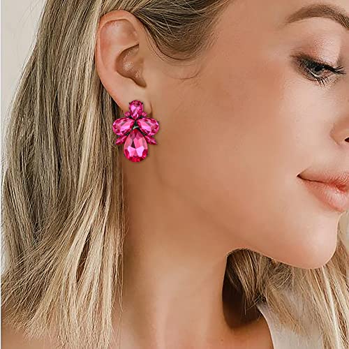 EVER FAITH Wedding Rhinestone Crystal Art Deco Stud Earring for Bride, Banquet Prom Sparkly Multi Teardrop Marquise Earrings for Woman4