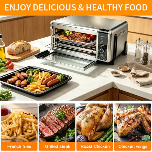 Piezas de repuesto para freidora Ninja Foodi SP100, SP101, SP1001C, bandeja parrilla, placa crispedora, bandeja para alimento, rejilla de alambre y bandeja recogemigajas, 13 x 13 pulgadas, acero inoxidable de grado alimenticio miniatura 7