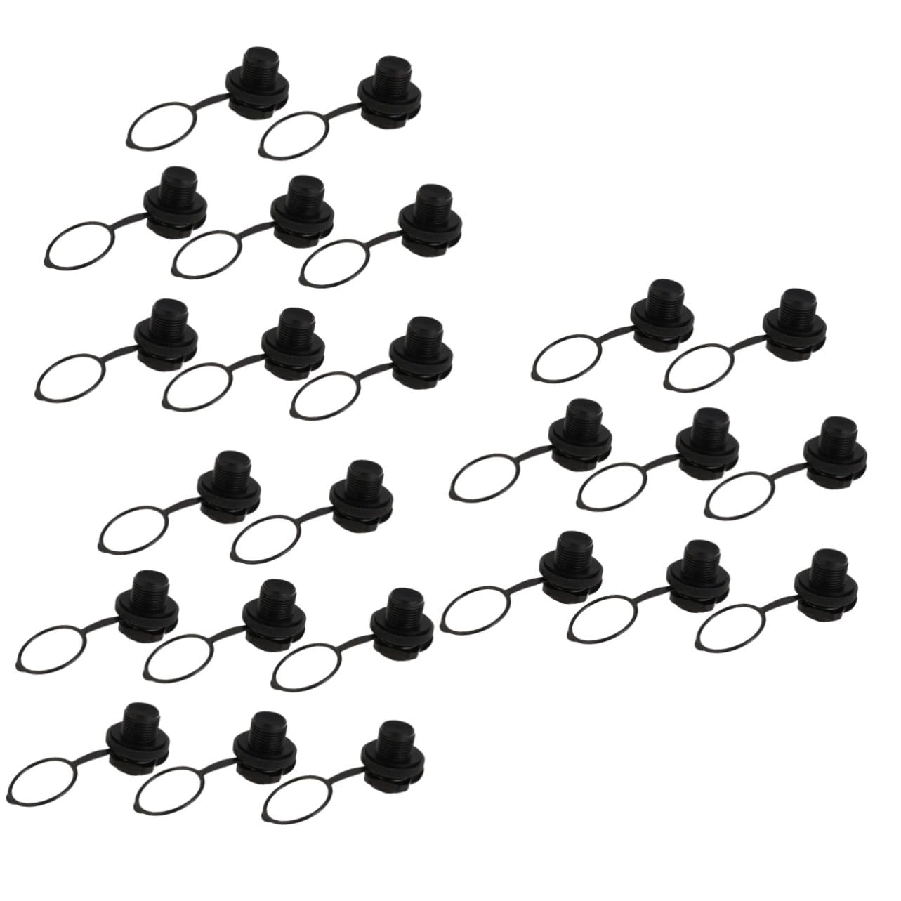 24stücke TPU Nozzle Schraubventil Inflatable Boat Zubehör Geeignet Für Gummiboote Kajaks Luftmatratzen Schwarz