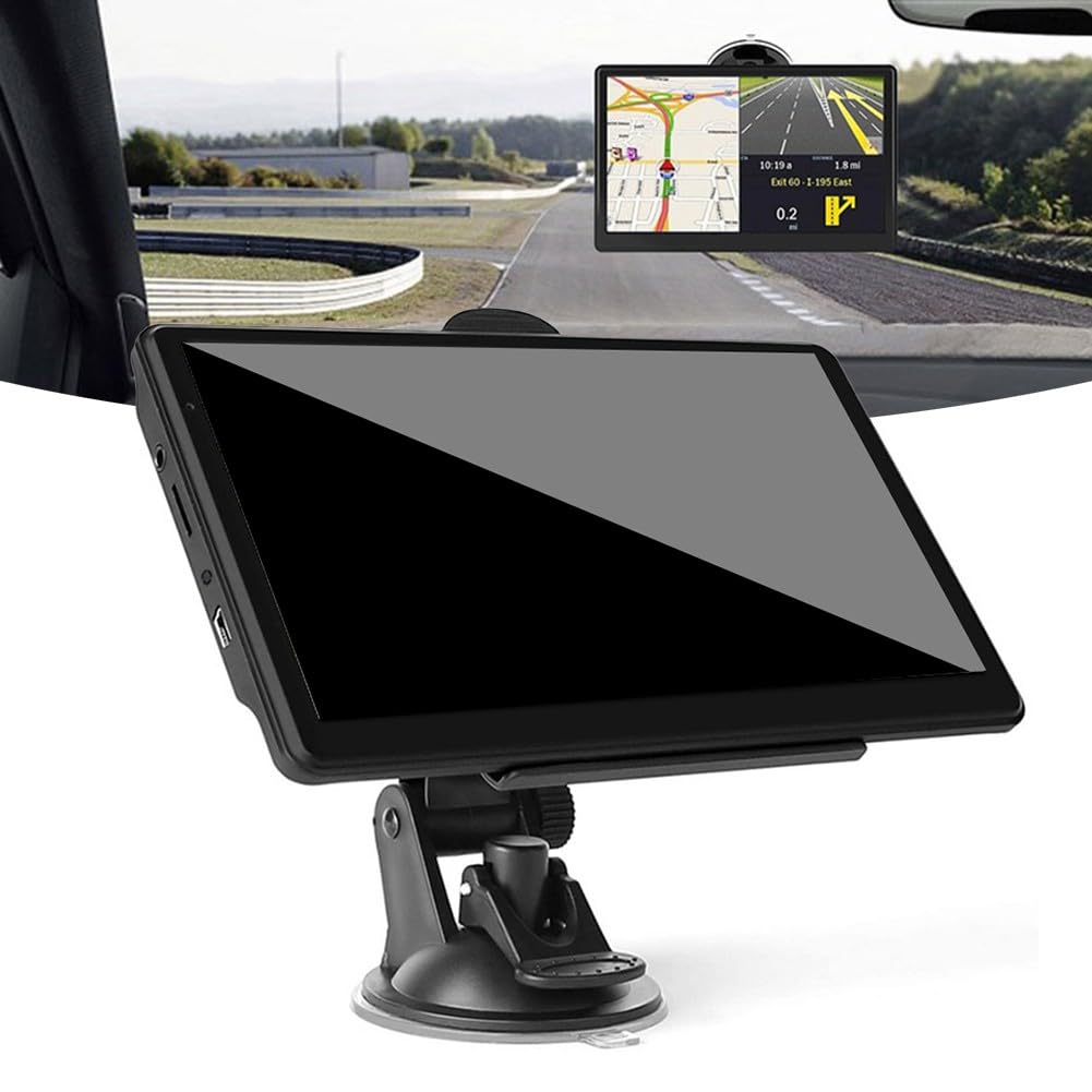 Navegación GPS de 7 pulgadas, para el Reino Unido y Europa, 8 GB 256 MB de RAM, guía de voz, pantalla visible a la luz solar, alertas de cámara de velocidad, para conductor de camión