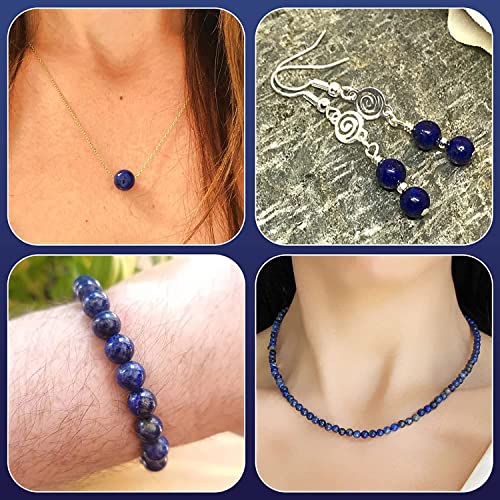 Image of 51pcs Natural Beads Round Gemstone Beads Lapis Lazuli Loose Beads 6 MM || Natural Lapis Lazuli | Lajwart | Rantna | Pathar | Gemstone ||Reiki || लाजवर्द