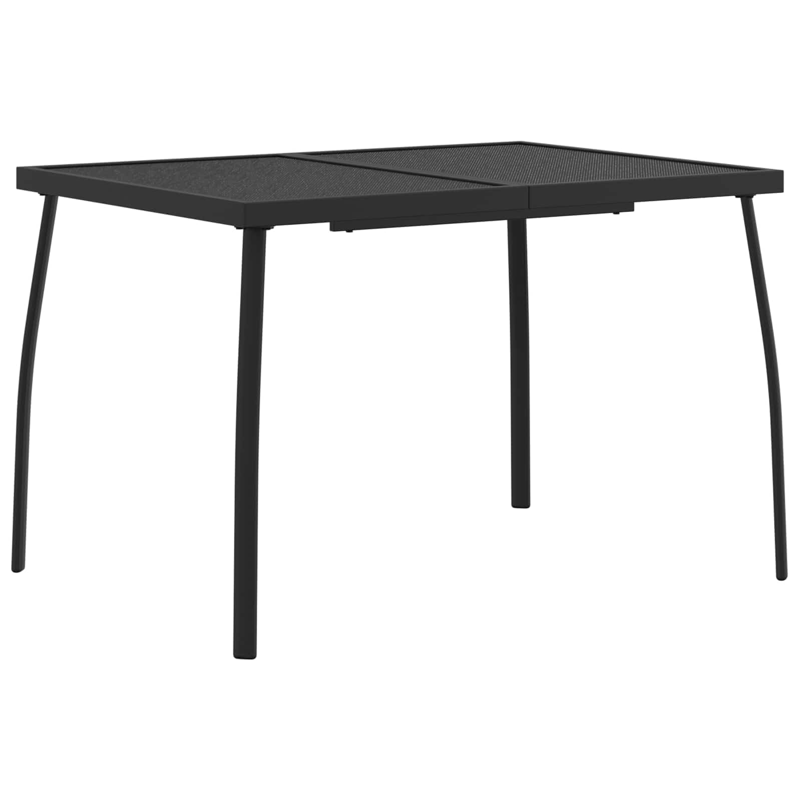 Set di mobili da giardino, 5 pezzi, colore antracite, set da pranzo per giardino e terrazza, in ferro e acciaio, con tavolo in rete da 110 x 80 cm e 4 sedie pieghevoli