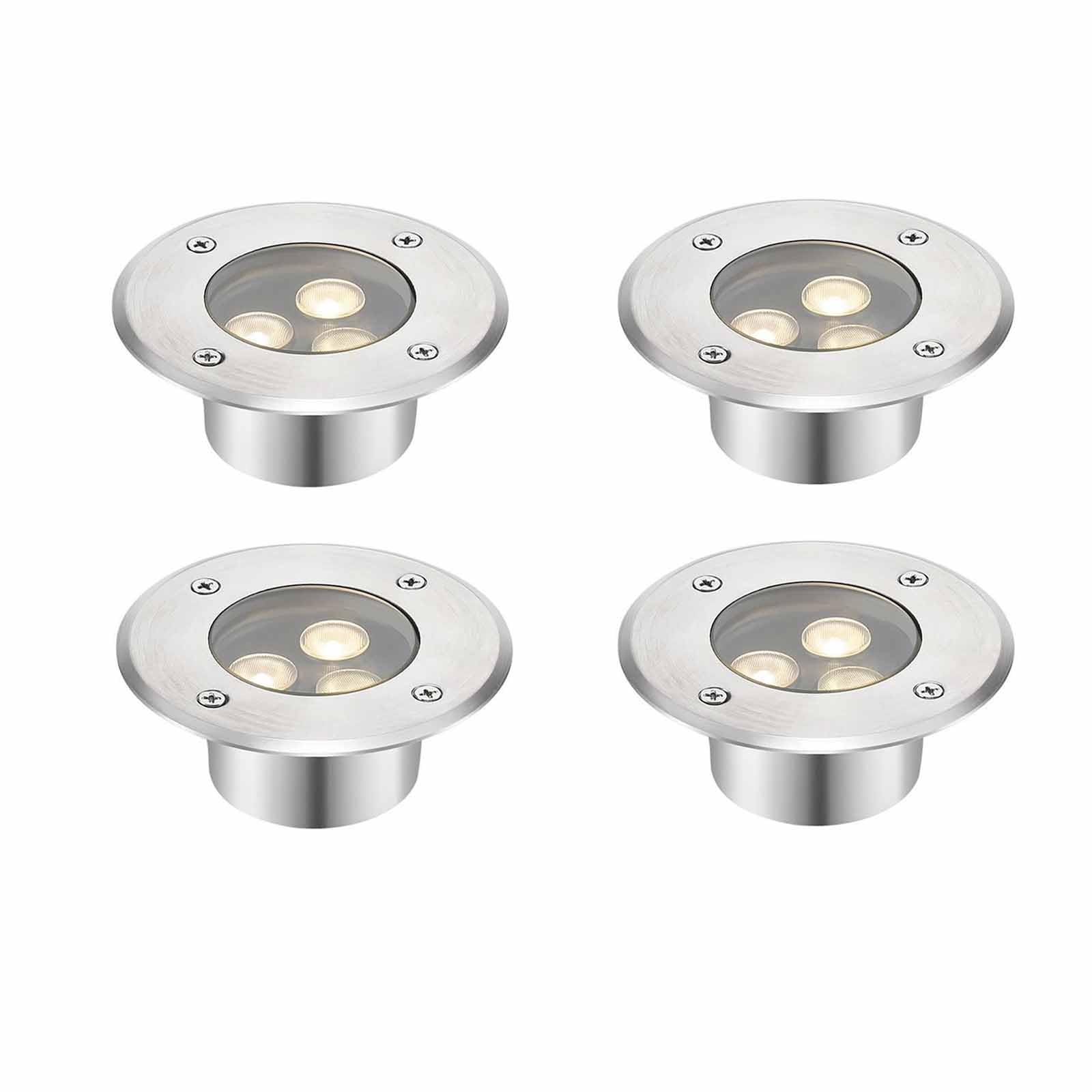 Lot de 4 spots LED encastrables sous-marins, éclairages LED ultra-fins pour fontaines d'extérieur, spot rond encastrable étanche IP68, éclairage décoratif submersible pour bassin