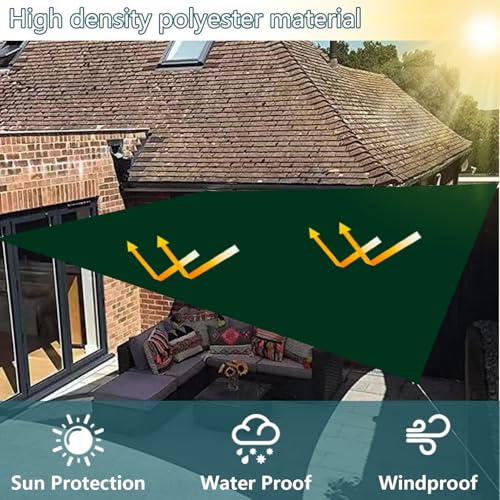 Voile d'ombrage imperméable 2,5x5m en polyester vert pour terrasse - 3