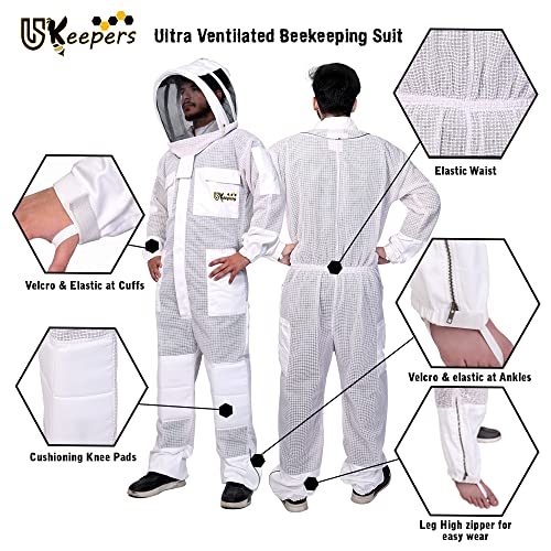 Uskeepers 3LBS 3 Layer Bee Suit, Apiarist Ultra Ventilated Beekeeping Suit thumb #4