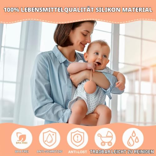 Aolso Silikon Baby Schnullerbox, 2pcs Aufbewahrung Schnullerhalter Case, BPA-Frei Schnullertasche, Tragbare Schnulleraufbewahrung Box… – Ansicht 4