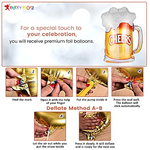 Party Propz Large Champagne Balloon Combo - Beer Balloon For Beer Party Decorations | Adult Birthday Party Decorations | Mylar Champagne Bottle Balloon | Aged To Perfection Balloon Decoration #TOP3