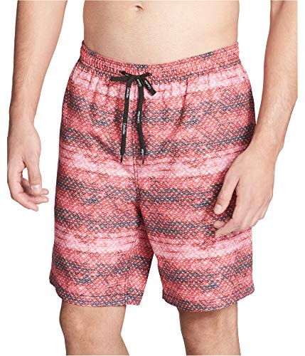Calvin Klein Mens Printed Swim Bottom Trunks, Red, X-Large